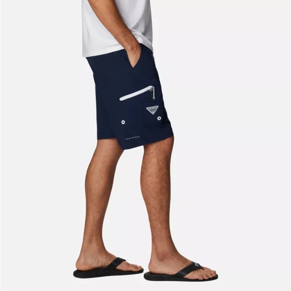 Columbia Shorts Mens 40 Blue Cargo PFG Fishing Lightweight Outdoor Fish Stretch